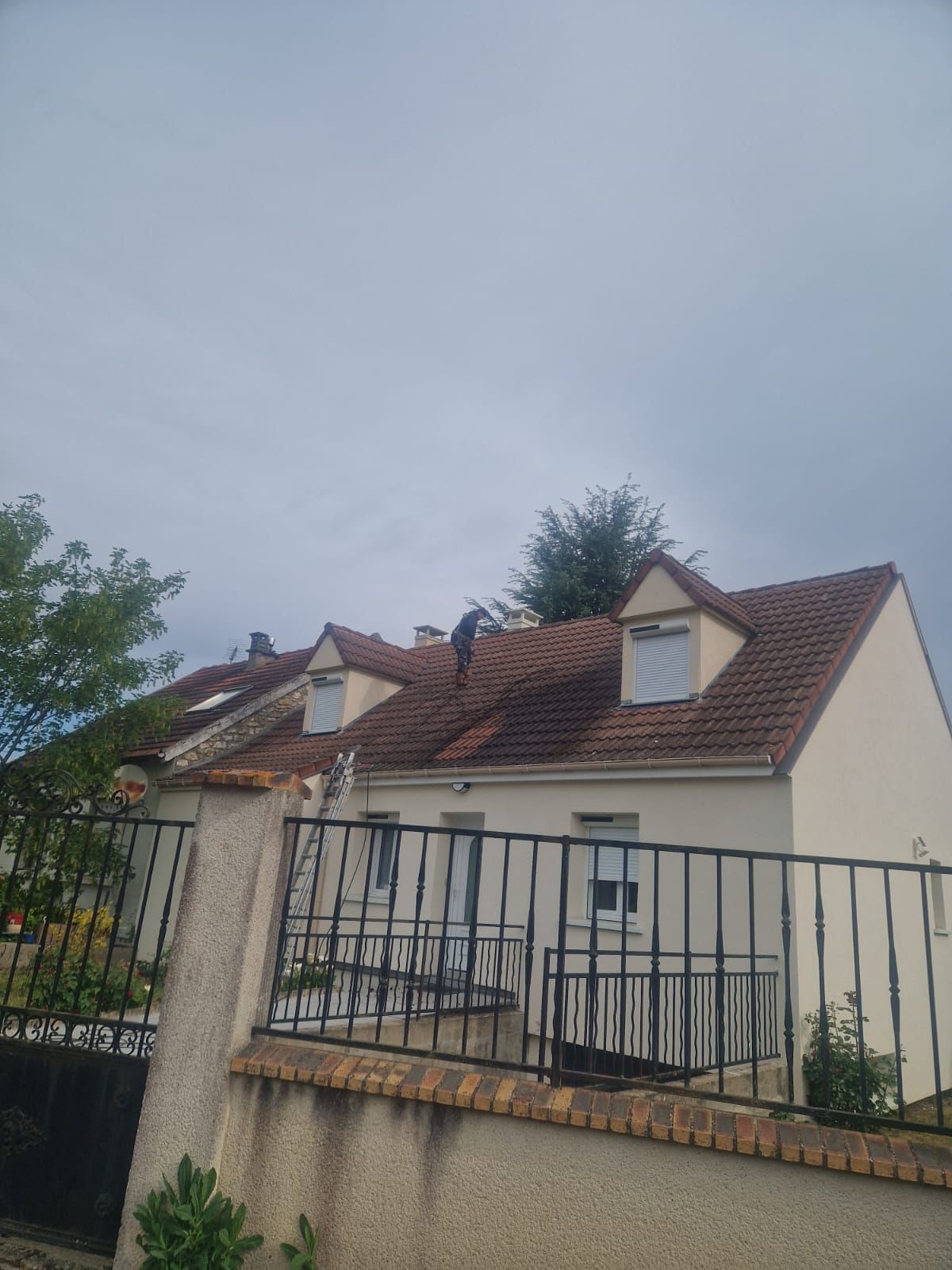 Chantier de réfection de toiture en Seine-et-Marne